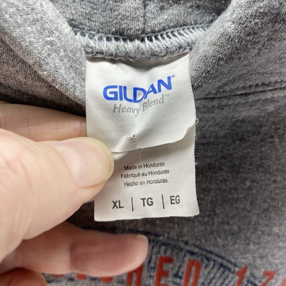 Gildan Sweater Mens XL Gray‎ North Carolina Long Sleeve Hooded Pullover Hoodie - Picture 4 of 10